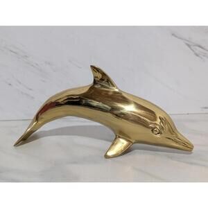 Brass Dolphin Figurine Sculpture 8" in Length